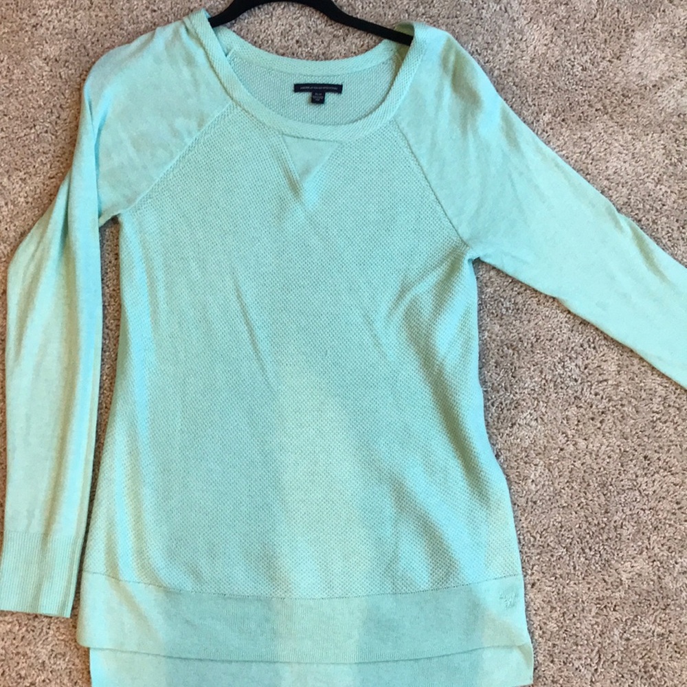 Teal American eagle sweater